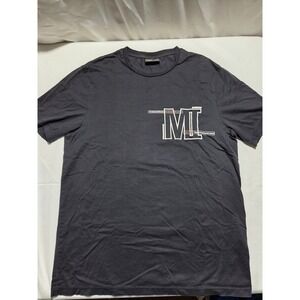 Emporio Armani Mens Graphic T-Shirt Navy Blue Large Via Alessandro Manzoni L